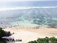 Hey, Watch Putri Cinta Finger Her Tight Bum Hole on the Beach!