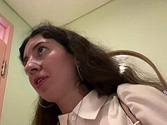 Damn! Girl Eats Lunch with Cum on Face in Public Cafe!