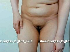 Curvy Latina milf shows off camel toe in wild solo