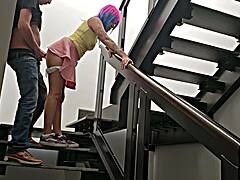 Quick Mexican Neighbor Hook-Up on Stairs Nearly Caught