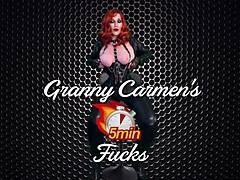 yo, granny carmen in red is killin’ it with solo dp and wild orgasms! 🔥