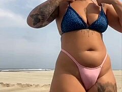 Flashing at beach, making him hard just for me.