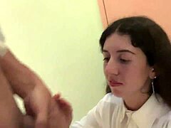Damn! Girl Eats Lunch with Cum on Face in Public Cafe!