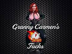 hey, granny carmen claus rocks holiday with rose vibrator & finger banging!