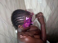 Young Ebony Girl’s Tight Pussy Stretched by Big Dick and Huge Cucumber