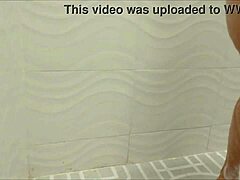 Latina Stepmom Caught on Camera Showering in Homemade Video Clip.