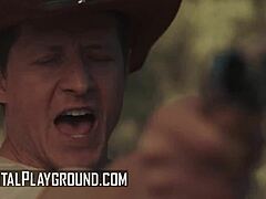 Yo, watch Vicki Chase ride cowboy Scott Nails like a total slut in wild action