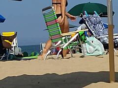 candid shots of this sneaky slut in bikini at beach