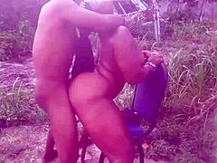 Epic outdoor bush fuck with heavyweight hairy action