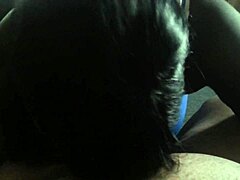 amateur babe caught sucking hard cock in private video.