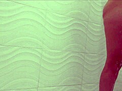 Latina Stepmom Caught on Camera Showering in Homemade Video Clip.