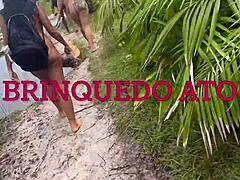 Petite African Babe Bangs Hard in Nudist Beach Dare