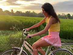 I Thanked a Stranger with My Tight Pussy for Bike Help! He Left a Hot Creampie as a Bonus.