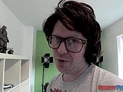 British Slut Sucks Nerd's Cock in Raw First-Time Action