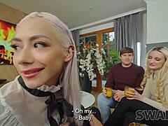 Kinky Threesome Swap with Sexy Blonde Sluts Veronica Leal and Daruma Rai