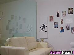 Receptionist les, um, eats out at office, gosh, so hot with stockings!