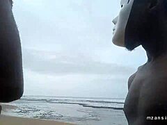 beach sex vacation turns wild with ebony couple on holiday at sandy shores