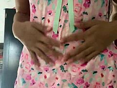 Look at this innocent Latina girl caught on spy camera in pajamas