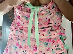 Look at this innocent Latina girl caught on spy camera in pajamas