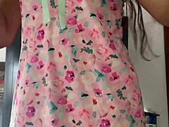 Look at this innocent Latina girl caught on spy camera in pajamas