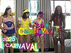 carnaval vibes, man! samba, sweat, and hot latinas bouncing on big cocks!