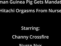 Nurse Channy Crossfire Forces Hitachi Orgasms on Patient