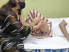 Indian Desi Bahu Massages Susar’s Cock and Gets Her Shaved Pussy Banged