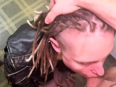 Her Leather Jacket Ignited Wild Passion Over Desk Blowjob and Doggystyle