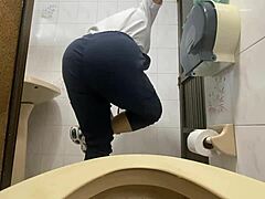 wow, careless nurse recorded in public bathroom at clinic!