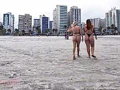 Showing off my pussy and ass on the beach with Dai Belan