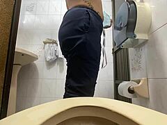 wow, careless nurse recorded in public bathroom at clinic!