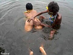 when two tribal lesbians bathe together in the village river, secrets unfold in the open water