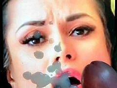 damn, huge facial cumshot all over a hot pornstar face wow