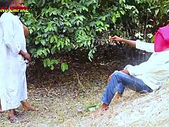 yo, bbw king's wife takes on two huge pornstars in the bush! 🔥