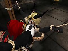 whoa, demon hunter gets wild with shemale cartoon fucking! 😱
