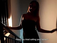 When daddy's away, stepmom turns playful with sneaky moves
