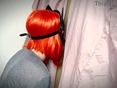 ginger girl stumbled on a gloryhole and gave it a try