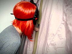 ginger girl stumbled on a gloryhole and gave it a try