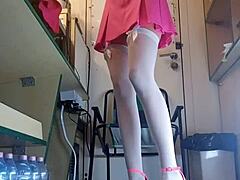 An 18-year-old shyly strips down for her first camera shoot.