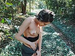 My stepdaughter teased me in the woods, now I'm taking her tight ass virginity!