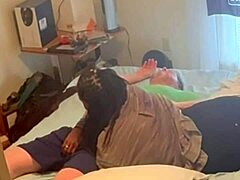 Homemade Amateur Ebony Neighbor Fucks in Bedroom