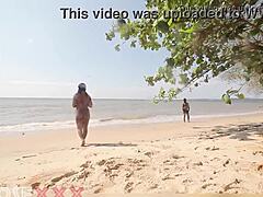 Caribbean Naked Girl At The Beach Gets Her Ass Groped By A Stranger