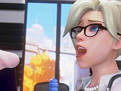 mercy delivers an intense blowjob in a steamy encounter with raw passion