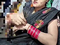 Indian Beautiful Bhabhi Caught Pissing in Black Saree