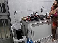 Stepmother Gets Nailed Hard in Kitchen by Stepson