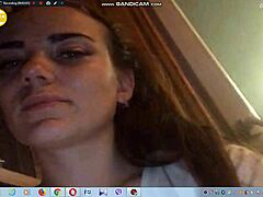 Wow, sexy girl flashes big boobs on webcam!