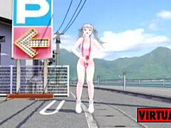 Futanari dances and strokes in wild MMD mix by DJ Riko