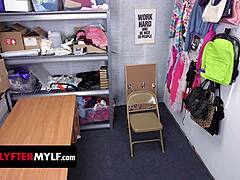 desperate librarian's shoplifting excuse turns into naughty search