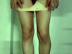 Masturbating Outdoors in Cum-Soaked Panties as Asian Shemale.