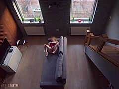 roommate caught me masturbating in dorm, so i kept going as he watched.